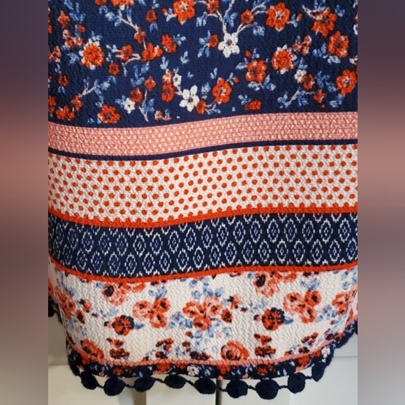 NWOT No Boundaries Red, White & Blue Floral Adjustable Spaghetti Strap T… - Picture 4 of 6